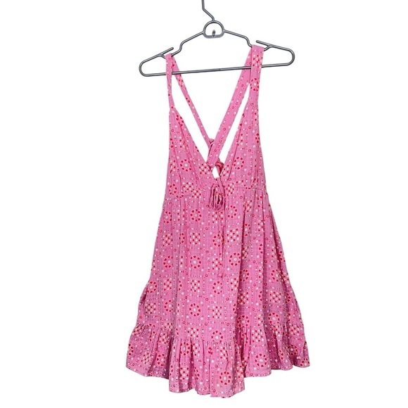Hansel Printed Strappy-Back Mini Dress in Pink Size Medium - Picture 10 of 12
